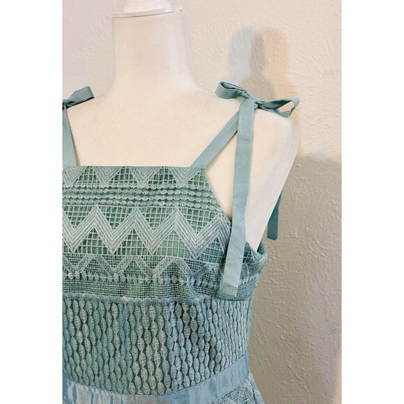 Two Sisters The Label Size 8 Shona Sage Dress Ribbon Tie Straps Feminine Frilly - Picture 8 of 16